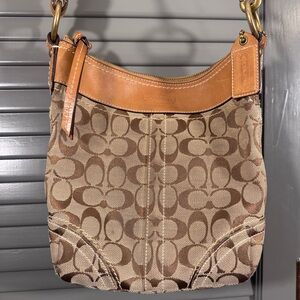 Vintage Coach Tan Monogram Crossbody Bag
